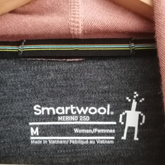 Smartwool Merino 250 Crossover Neck Sweater Pink Gray 100% Merino Wool Medium - Picture 11 of 16